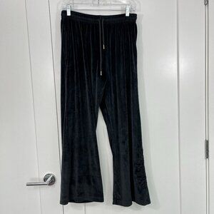 Victoria's Secret PINK Medium Black Y2K Velvet Wide Leg Pants with Pockets